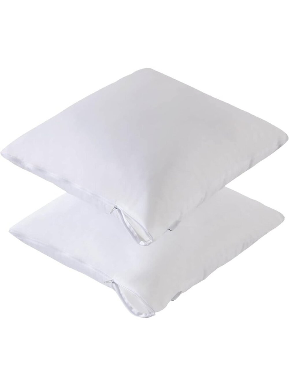 Waterproof 20x20 Pillow Protectors - Soft Bamboo Viscose, Zippered, Set of 2